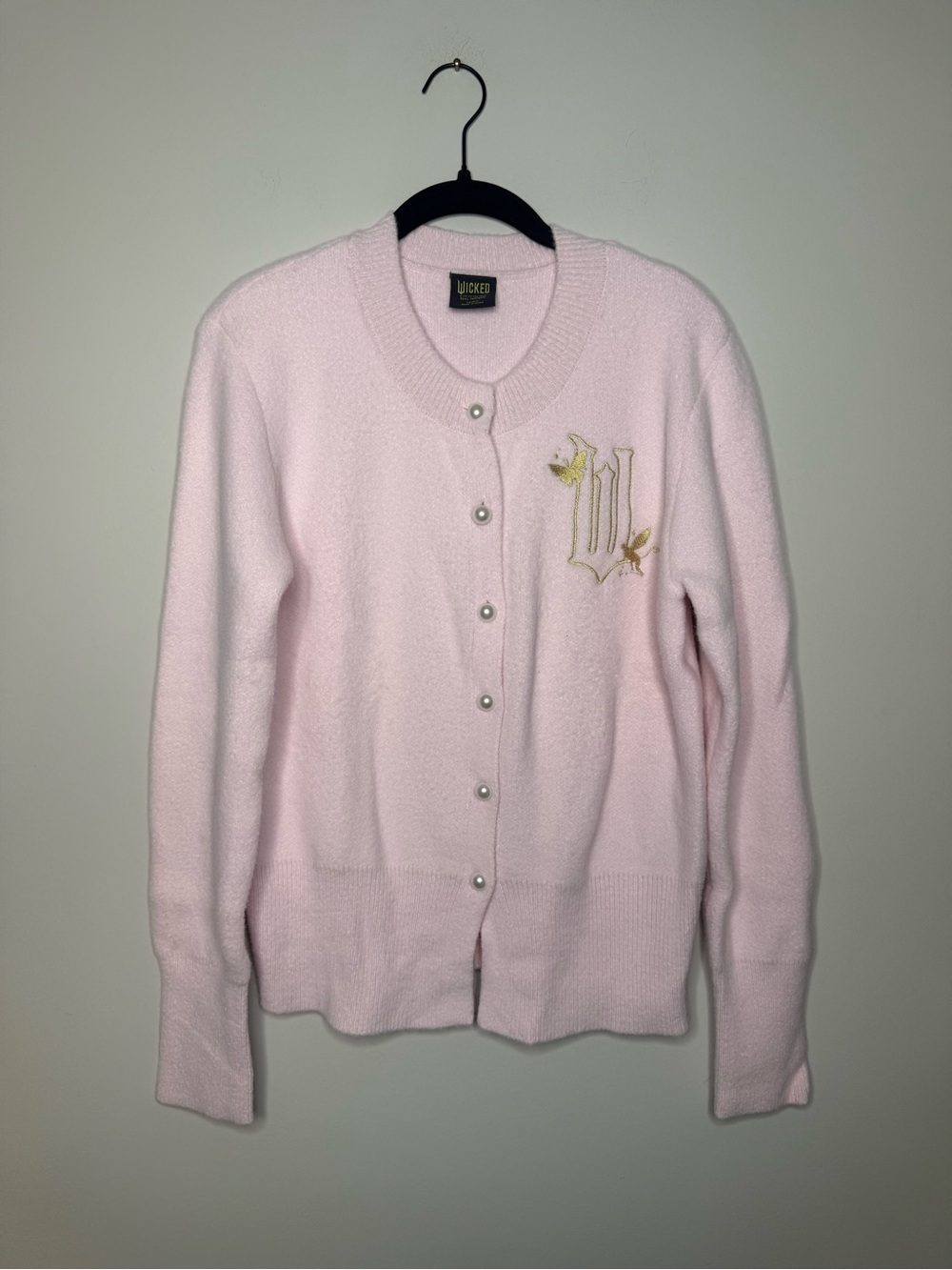 Wicked Pink Pearl-Button Cardigan Sweater